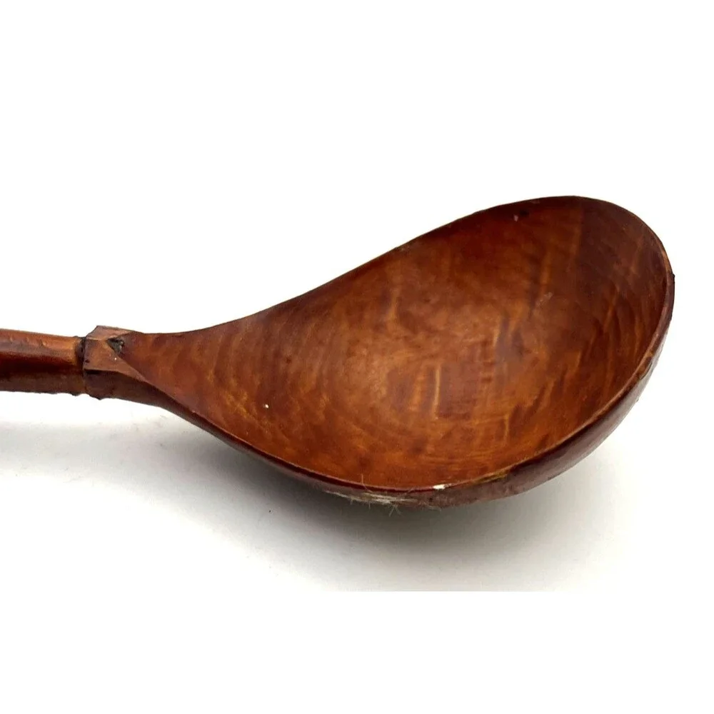 Vintage Mid Century Hand Carved Wooden Spoon Primitive Folk Art Rustic 8